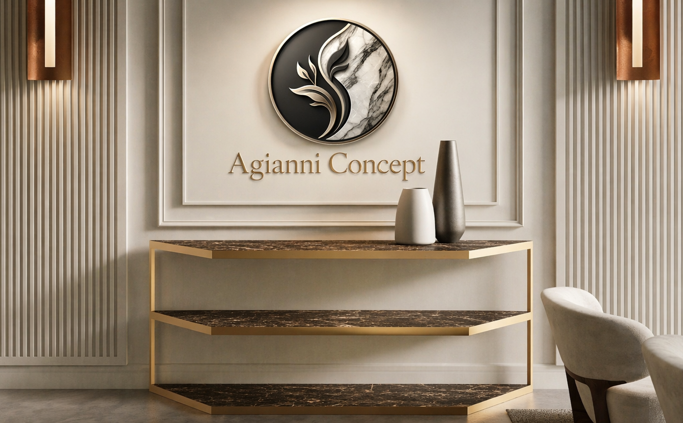 Logo Agianni Concept – mobilier italien, pierre naturelle et aménagement intérieur sur mesure